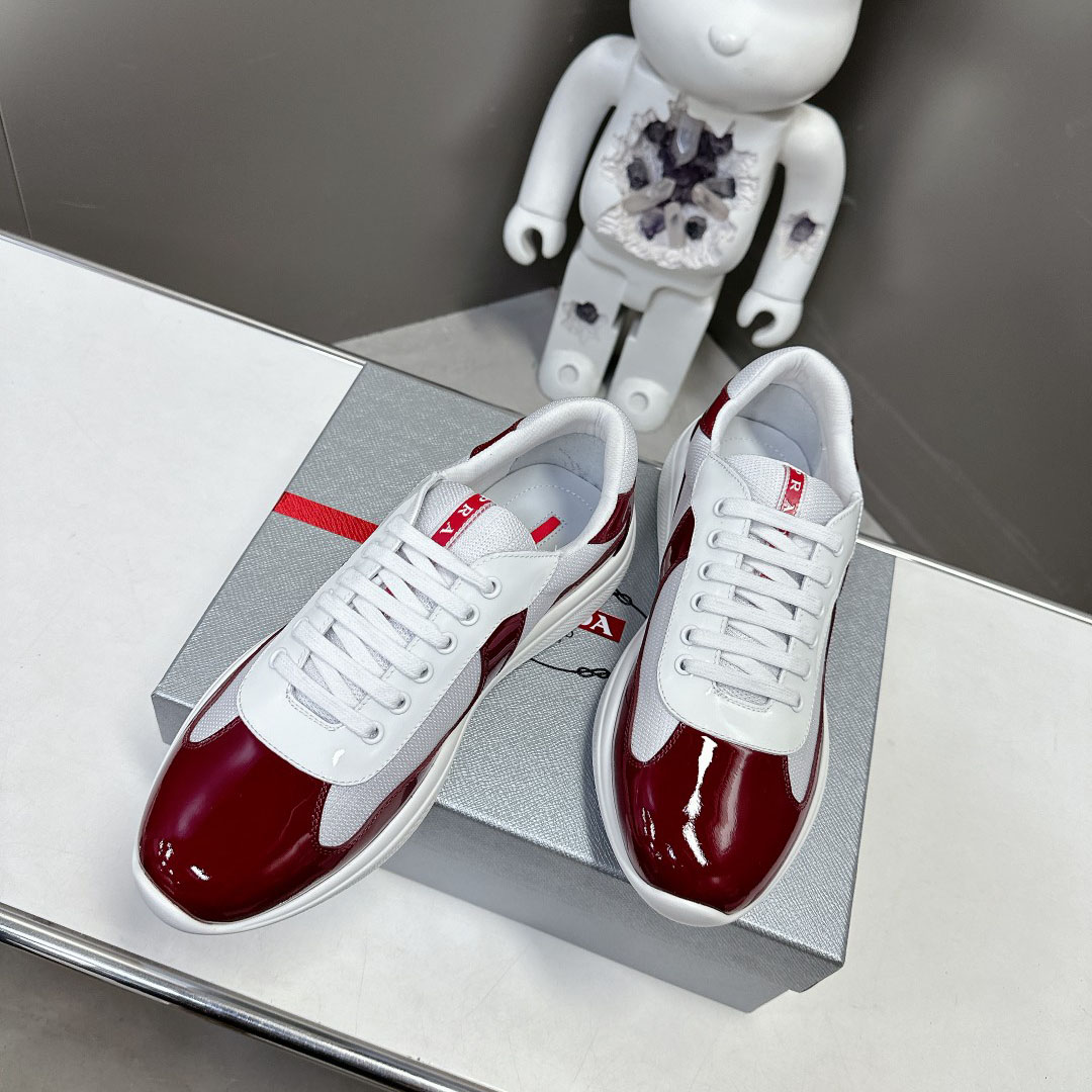 Prada Patent Leather And Technical Fabric Prada America's Cup Sneakers - EUR FASHION