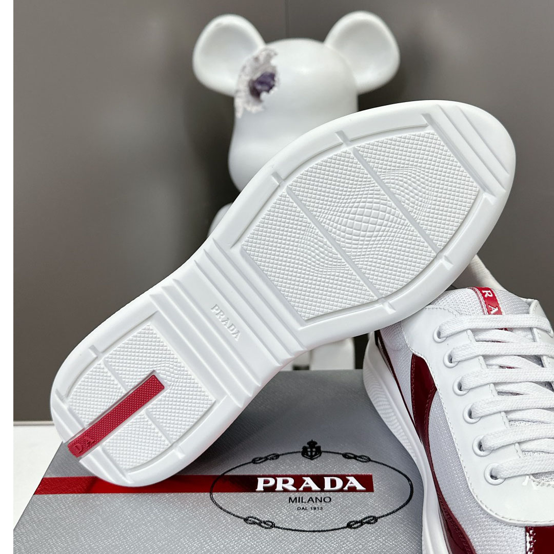 Prada Patent Leather And Technical Fabric Prada America's Cup Sneakers - EUR FASHION