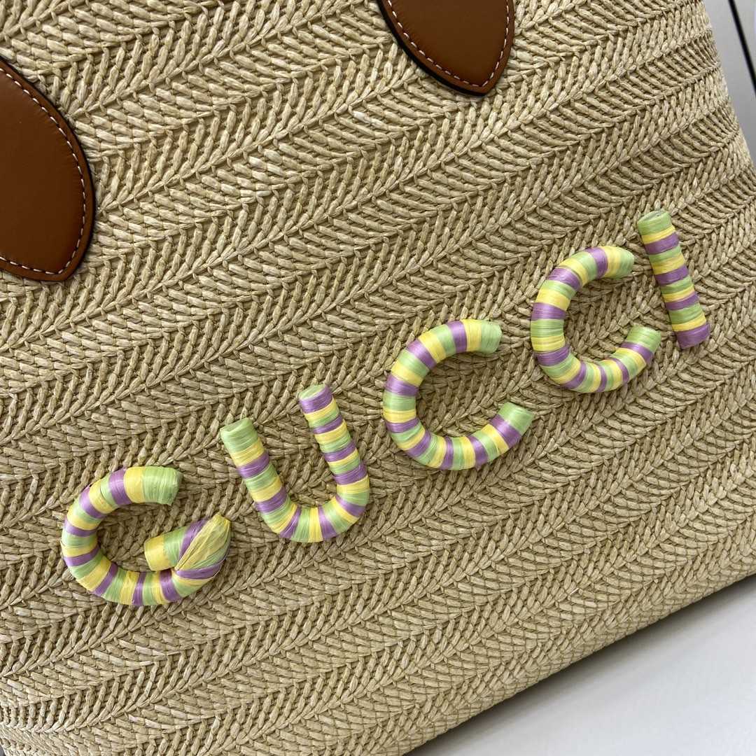 Gucci Medium Straw-effect Tote - EUR FASHION