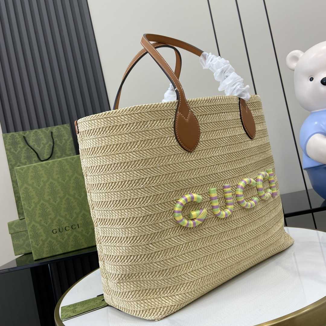 Gucci Medium Straw-effect Tote - EUR FASHION