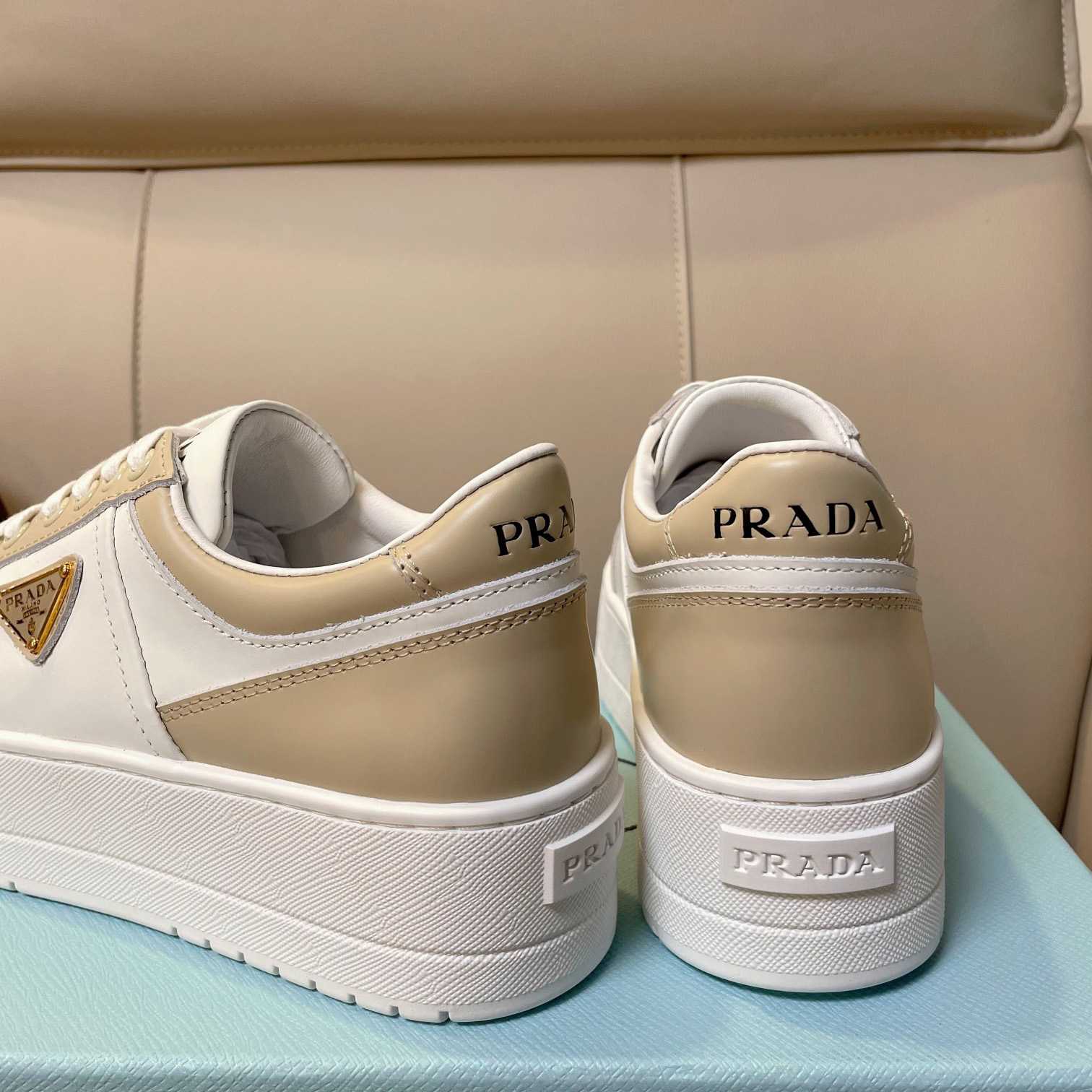 Prada Downtown Bold Leather Sneakers - EUR FASHION