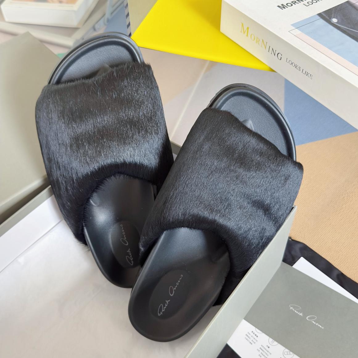 Rick Owens Slide In Black - EUR FASHION