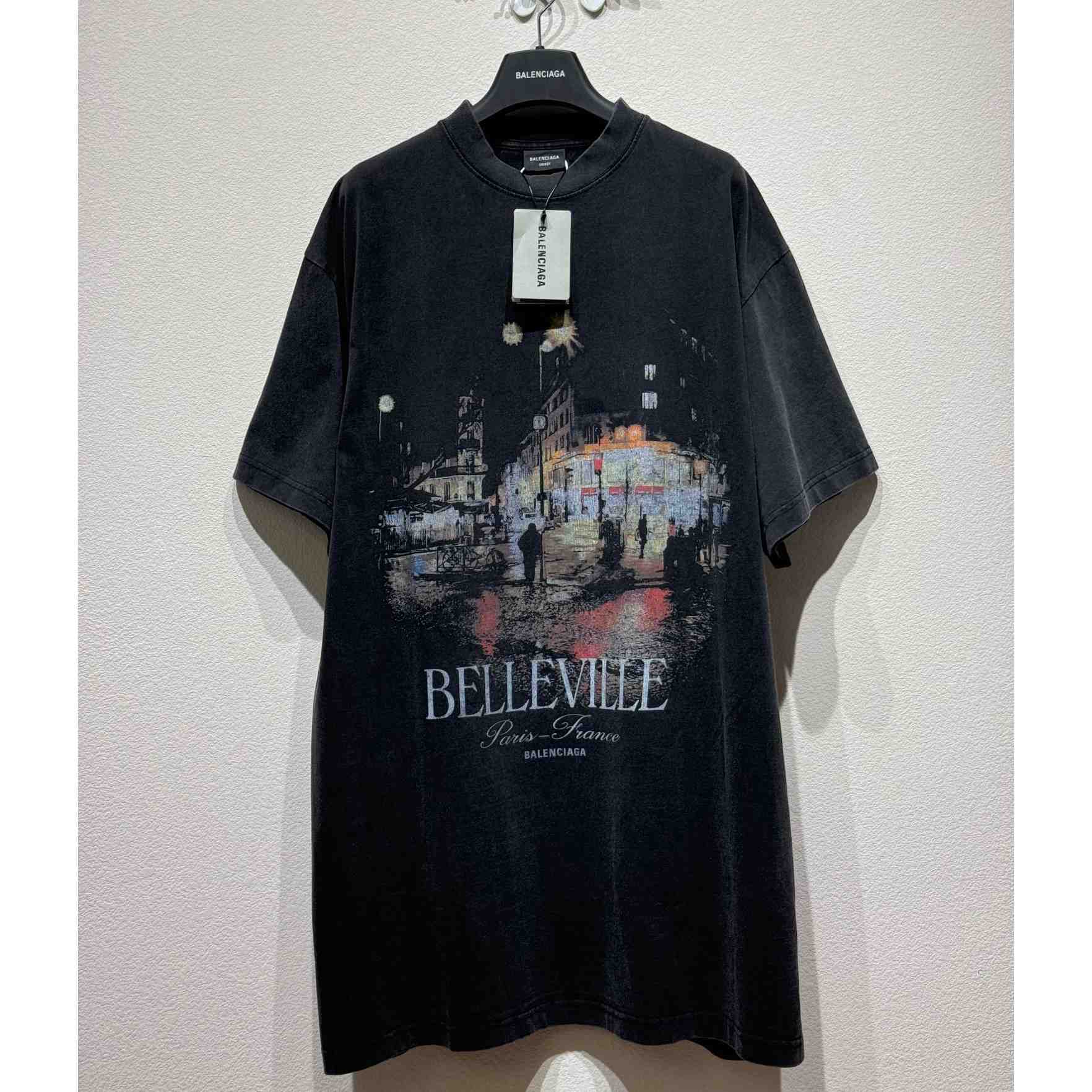 Balenciaga Belleville T-Shirt Oversized In Black Faded  - EUR FASHION