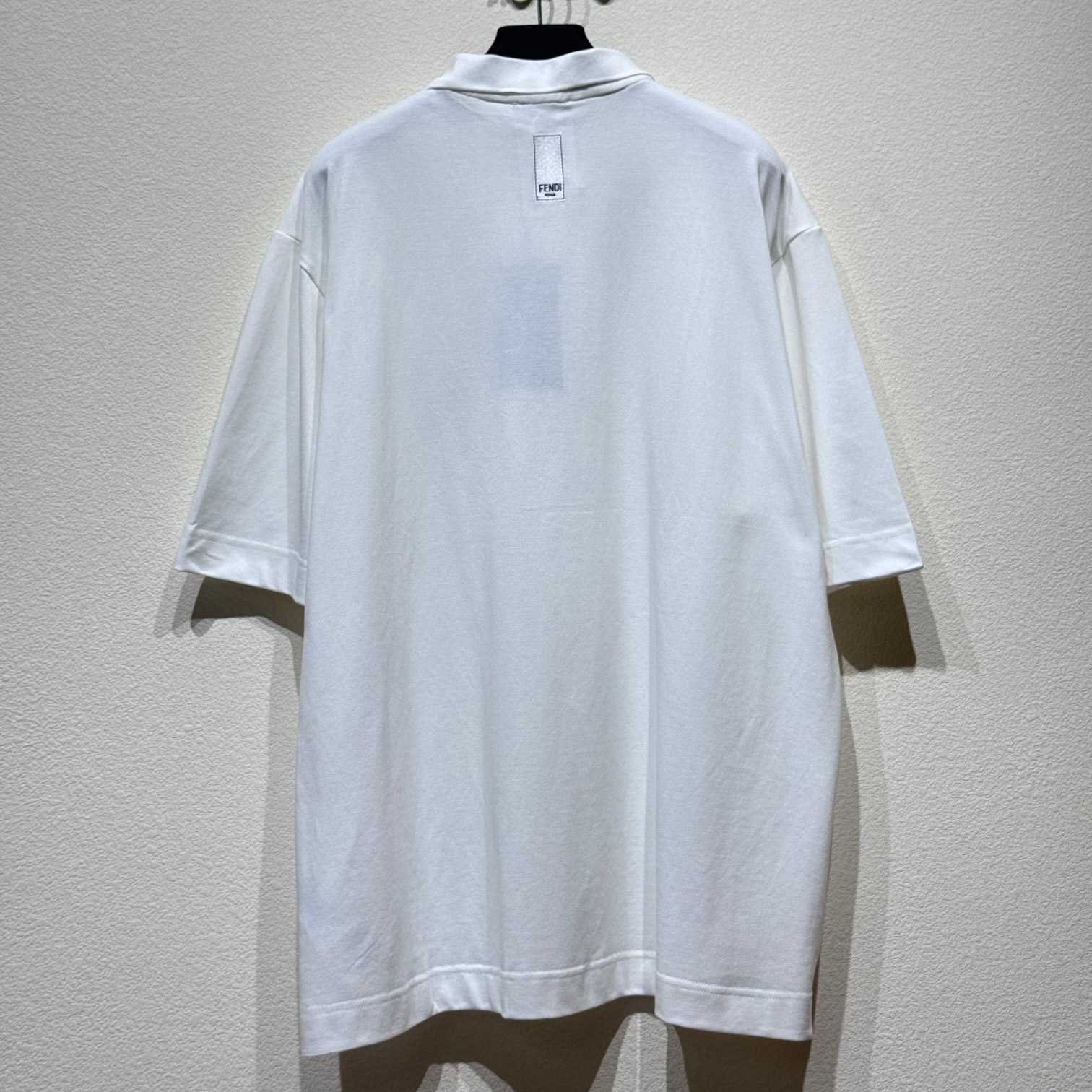 Fendi White Cotton Polo Shirt - EUR FASHION