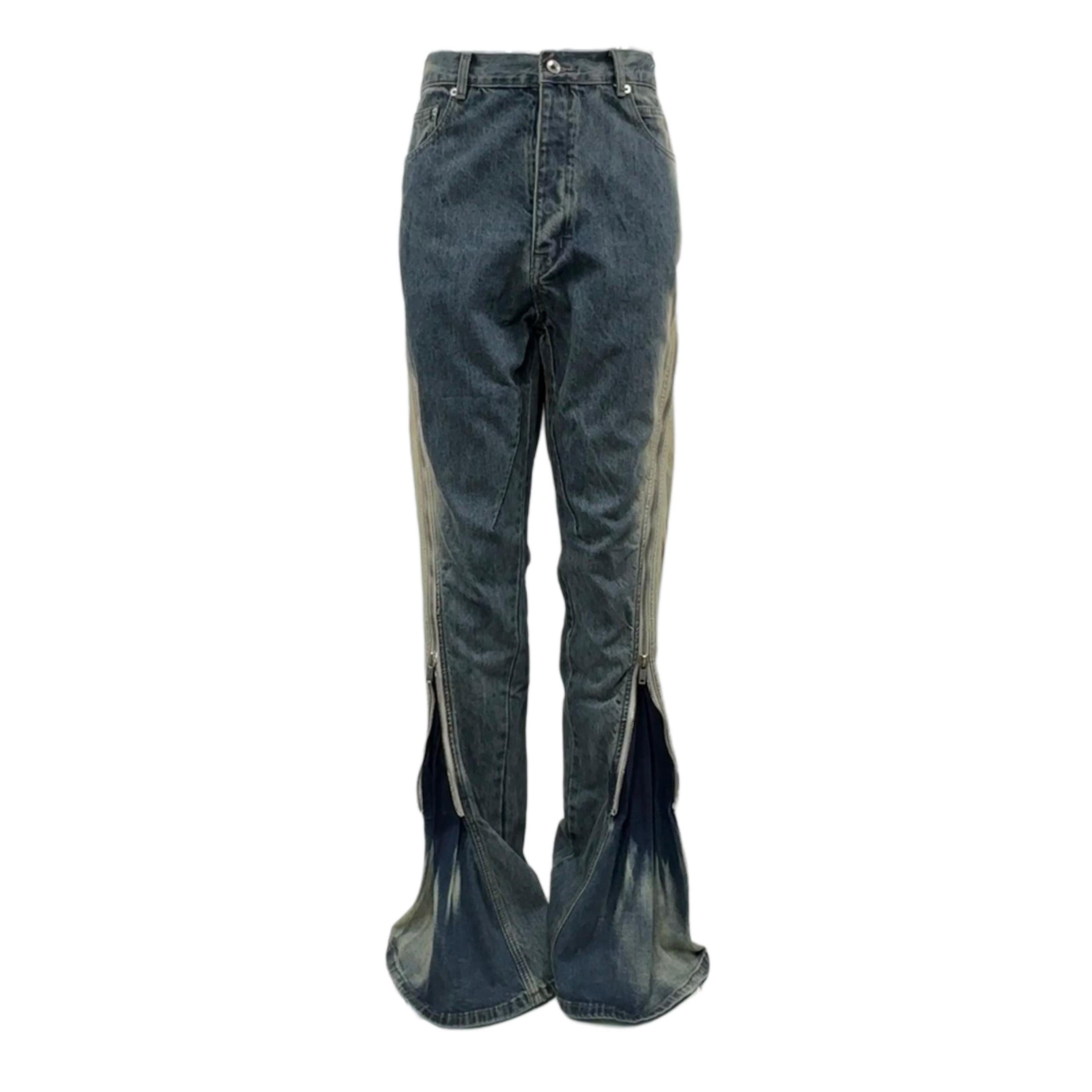 Rick Owens Blue Bolan Banana Straight-leg Flared Zip-embellished Jeans - EUR FASHION