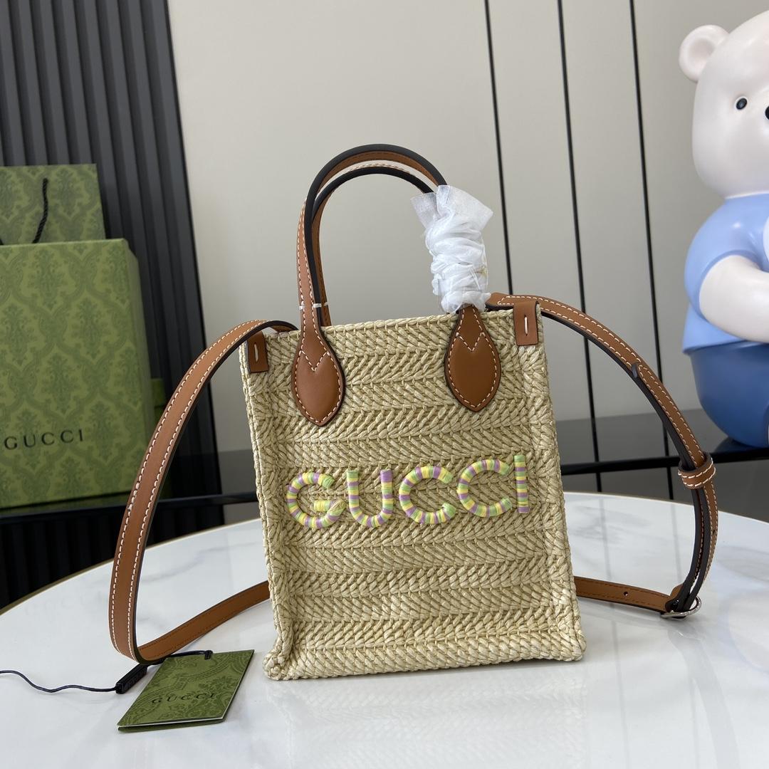 Gucci Super Mini Straw-effect Bag - EUR FASHION