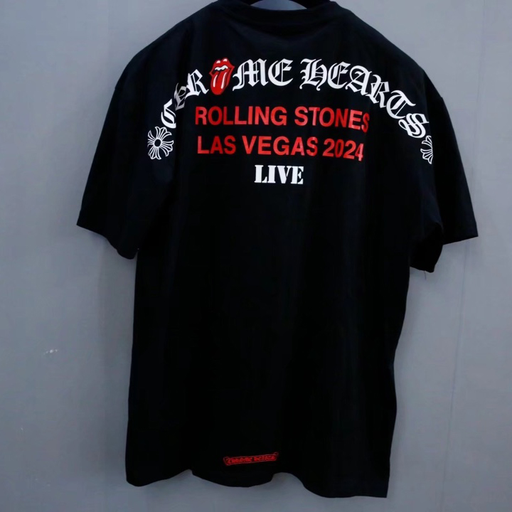 Chrome Heart x Rolling Stones scroll Logo Tee - EUR FASHION