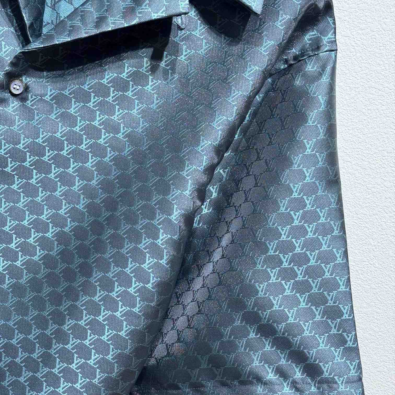 Louis Vuitton Short-Sleeved Jacquard Silk-Blend Shirt   1AFRMD - EUR FASHION