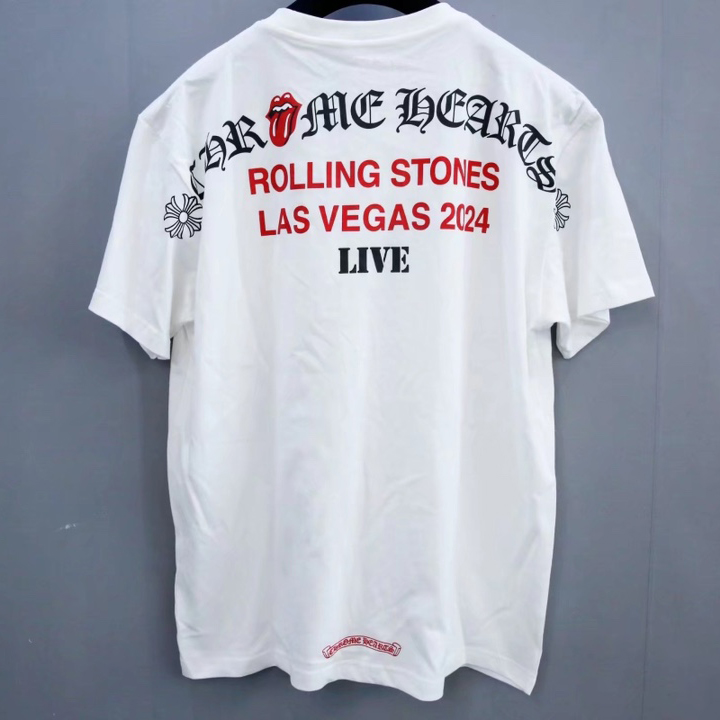 Chrome Heart x Rolling Stones scroll Logo Tee - EUR FASHION