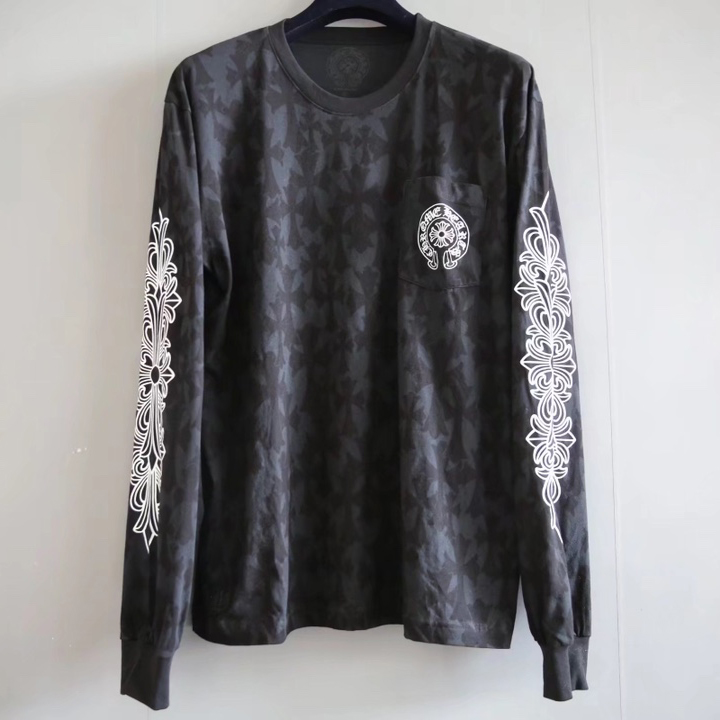 Chrome Hearts Cemetery Print Black Longsleeve Tee - EUR FASHION