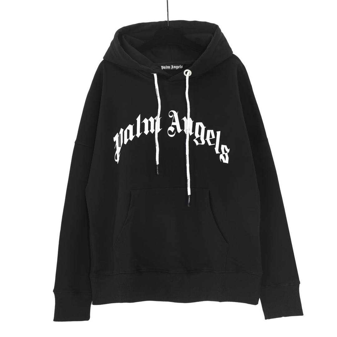 Palm Angels  Curved Logo Hoodie - EUR FASHION