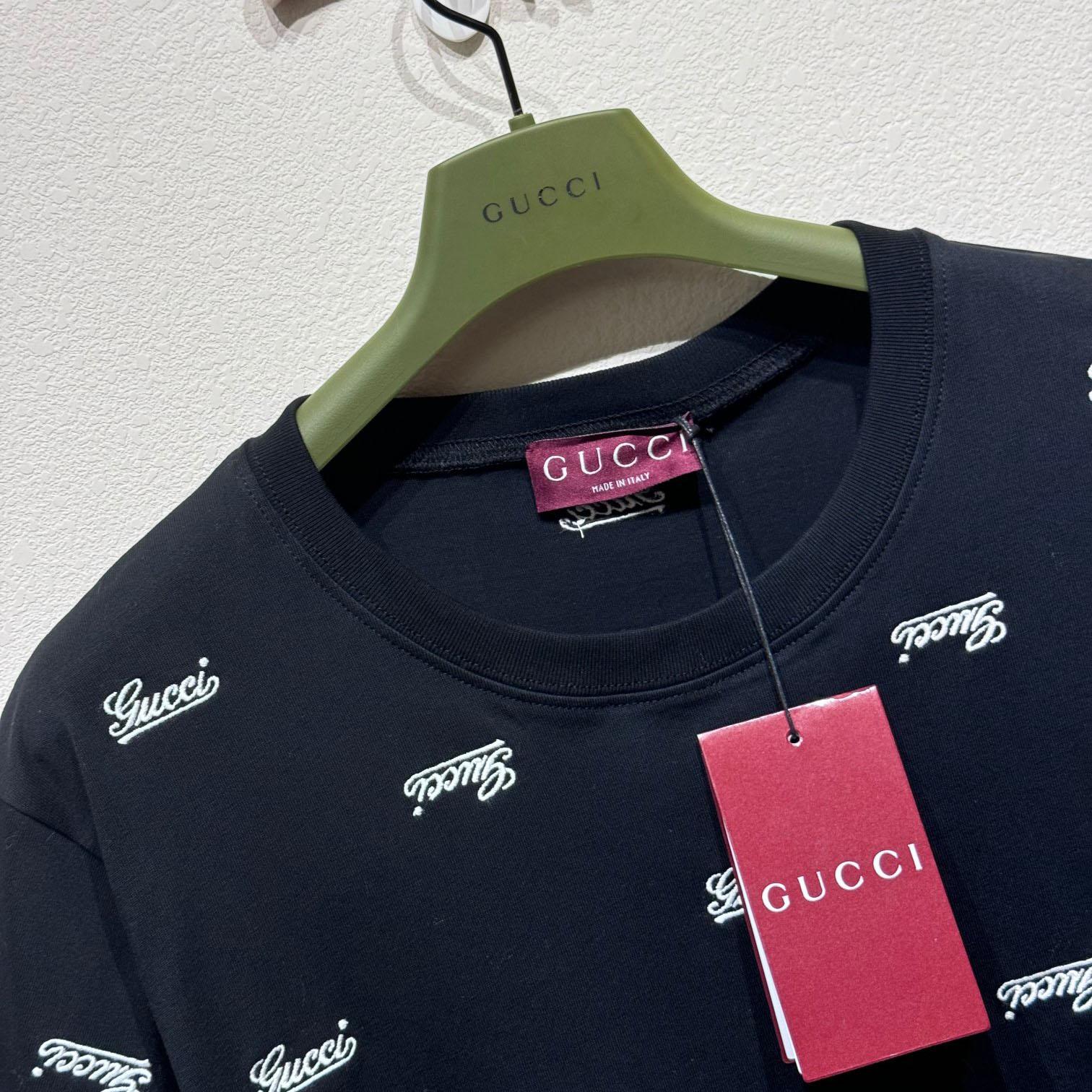 Gucci Cotton Jersey T-shirt With Embroidery  - EUR FASHION