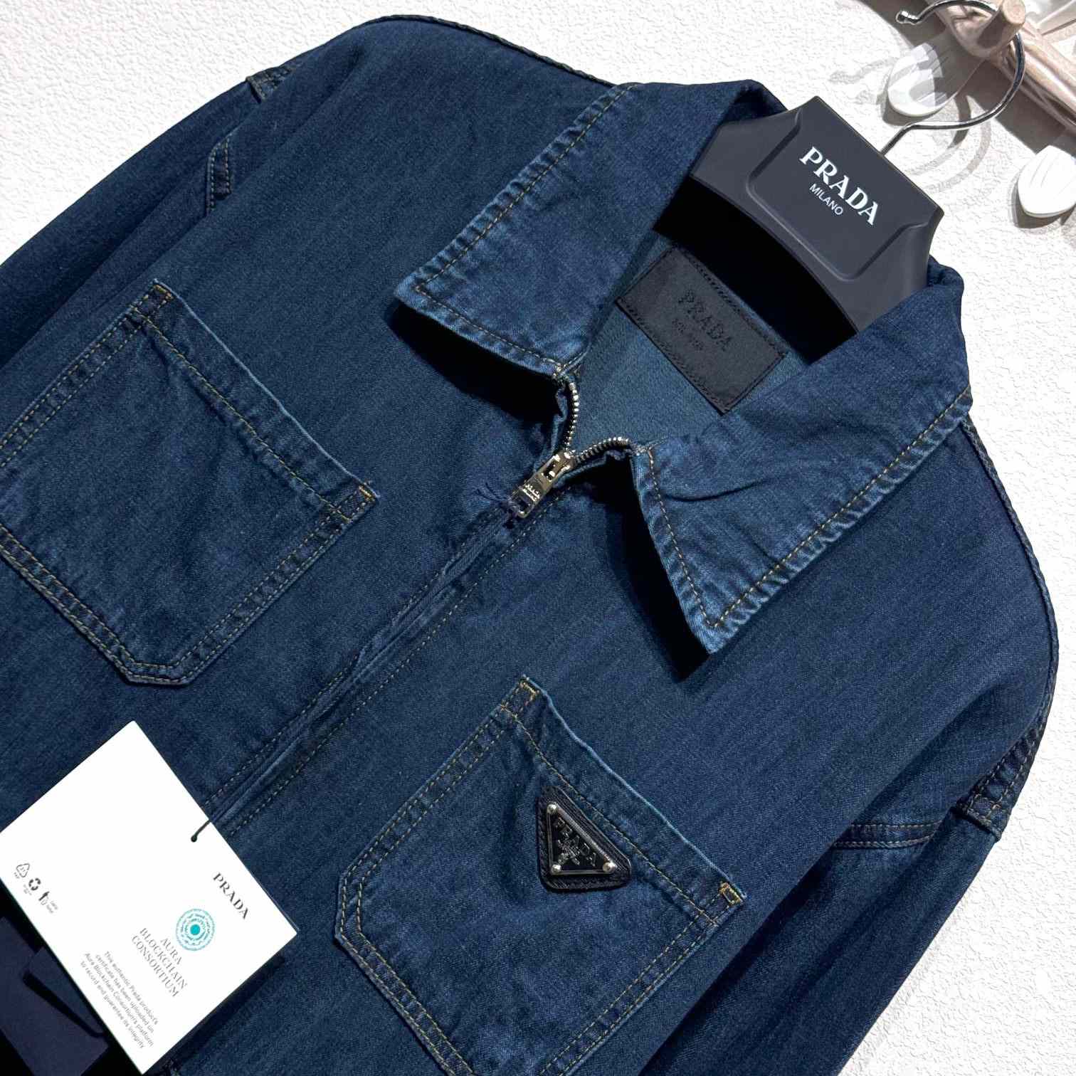 Prada Light Denim Zipper Jacket  - EUR FASHION