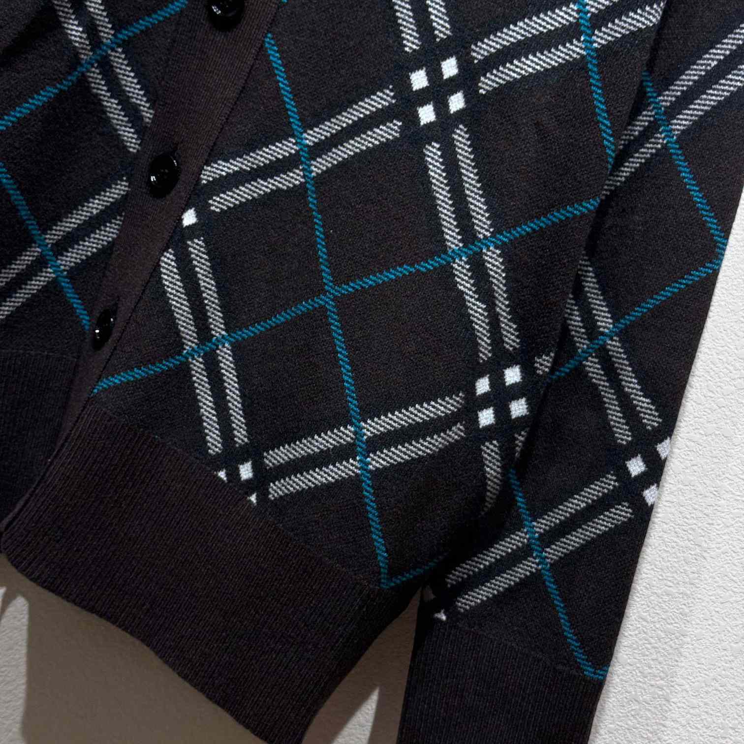 Burberry Check Wool Mohair Blend Cardigan - EUR FASHION