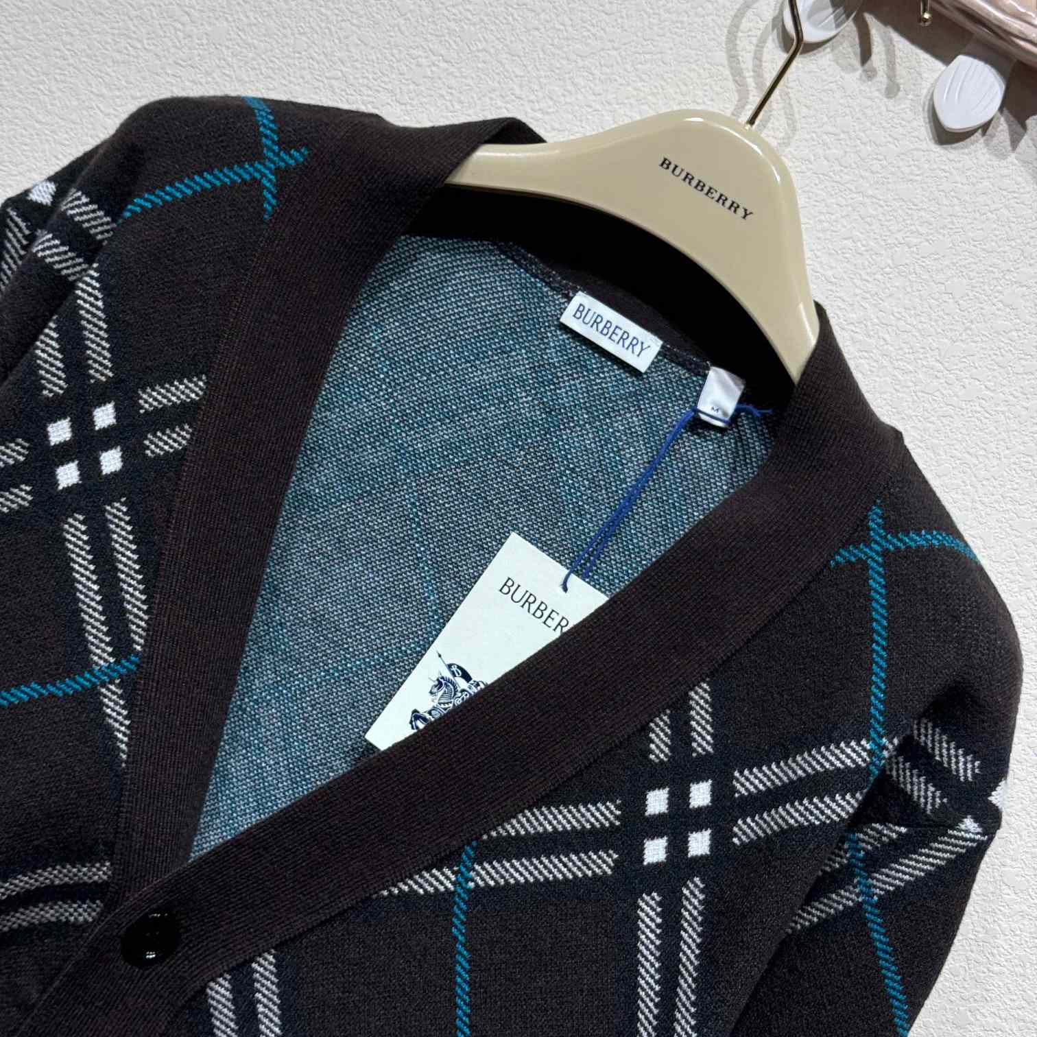 Burberry Check Wool Mohair Blend Cardigan - EUR FASHION