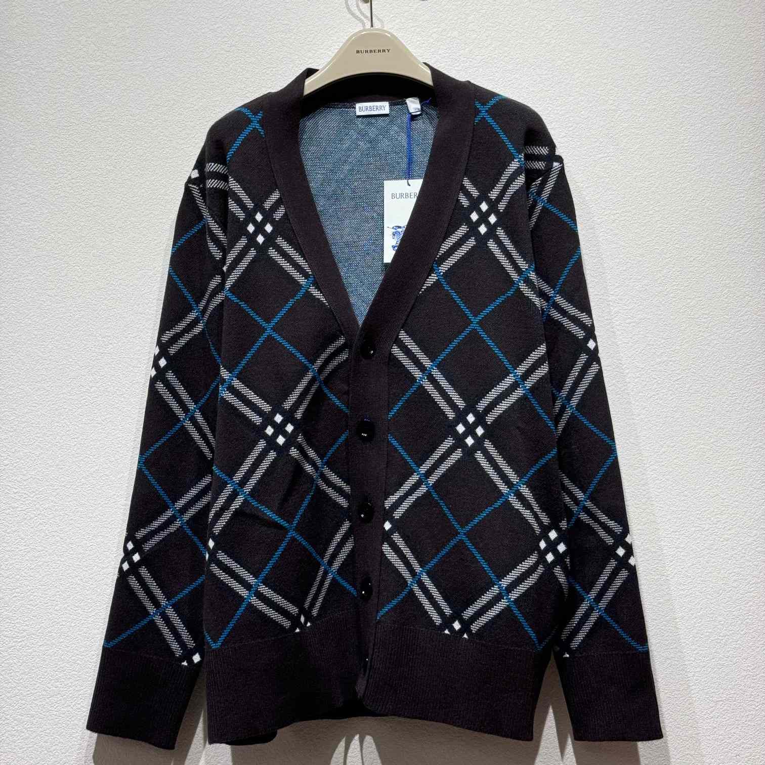 Burberry Check Wool Mohair Blend Cardigan - EUR FASHION