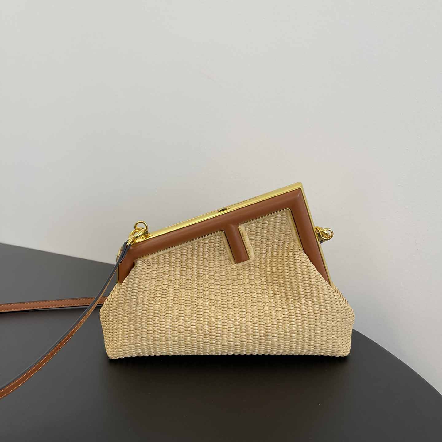 Fendi First Small Natural Straw Bag - EUR FASHION