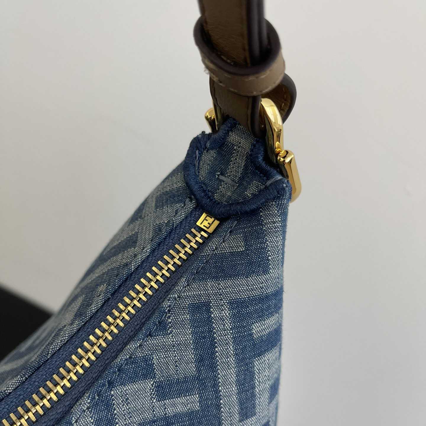 Fendi Fendigraphy Small Light Blue FF Denim Fabric Bag - EUR FASHION