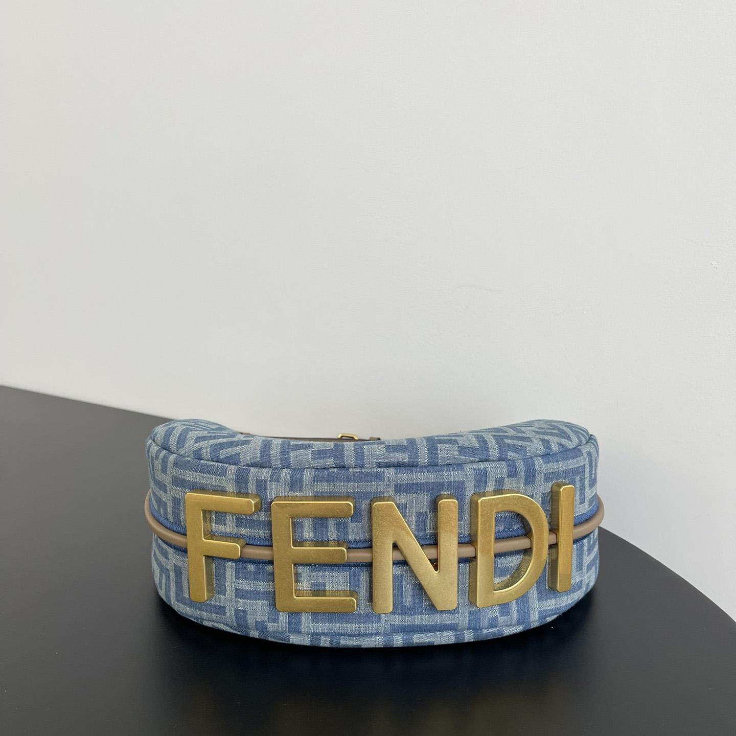 Fendi Fendigraphy Small Light Blue FF Denim Fabric Bag - EUR FASHION