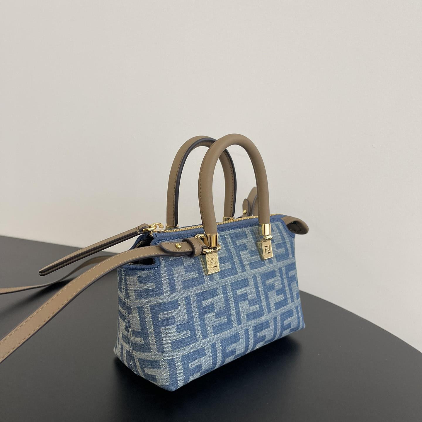 Fendi By The Way Mini Light blue FF Denim Fabric Mini Bag - EUR FASHION