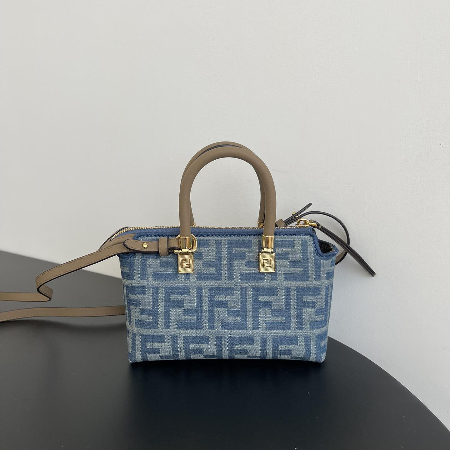 Fendi By The Way Mini Light blue FF Denim Fabric Mini Bag - EUR FASHION