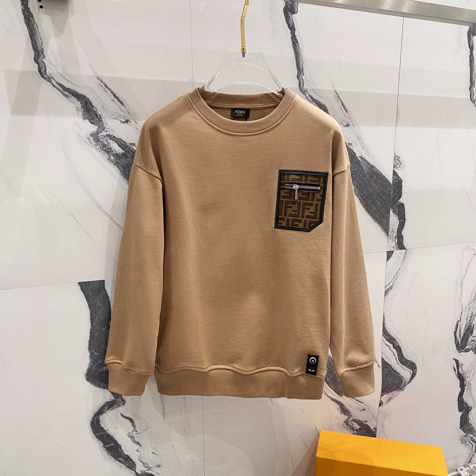 Fendi Brown Jersey Sweatshirt - EUR FASHION