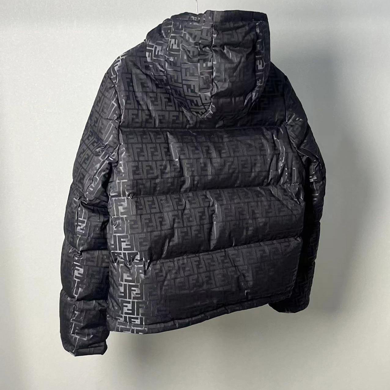 Fendi Black FF Nylon Down Jacket - EUR FASHION