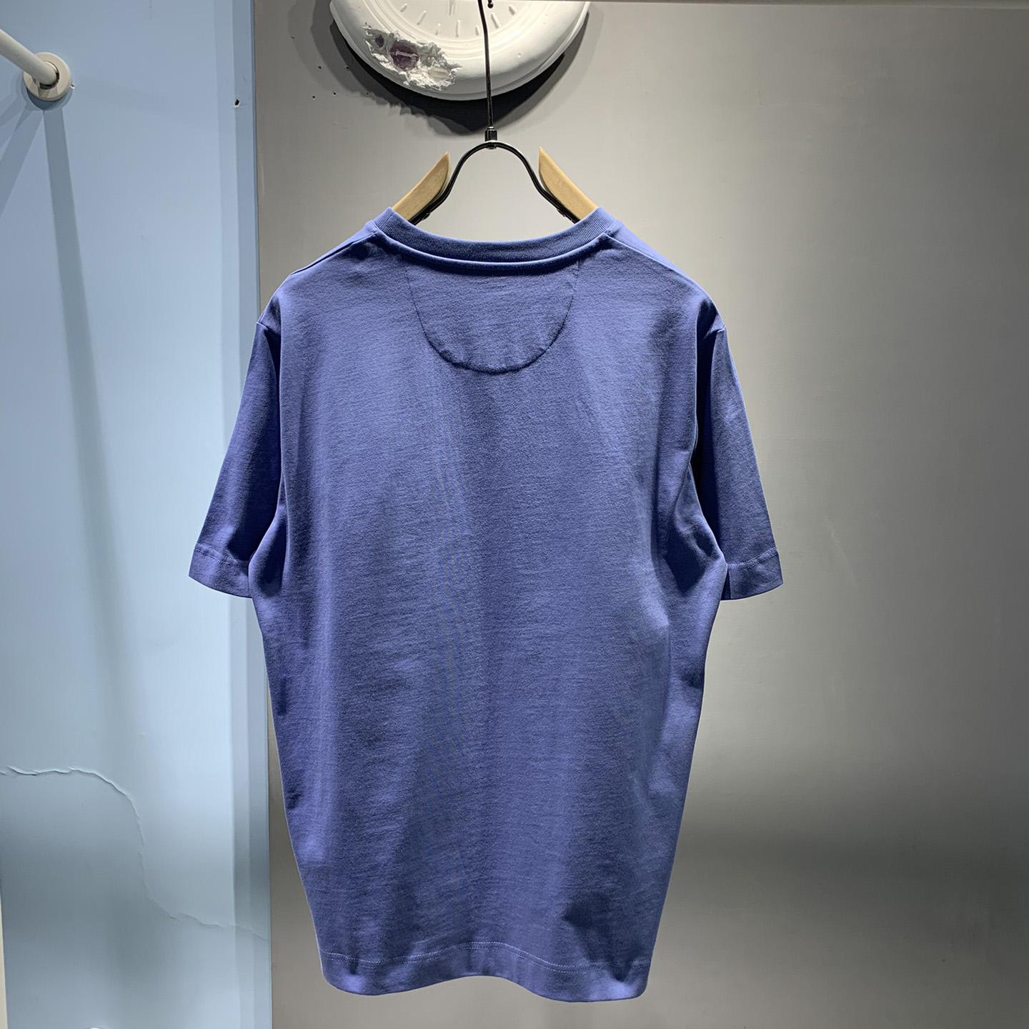 Fendi Blue Cotton T-shirt - EUR FASHION