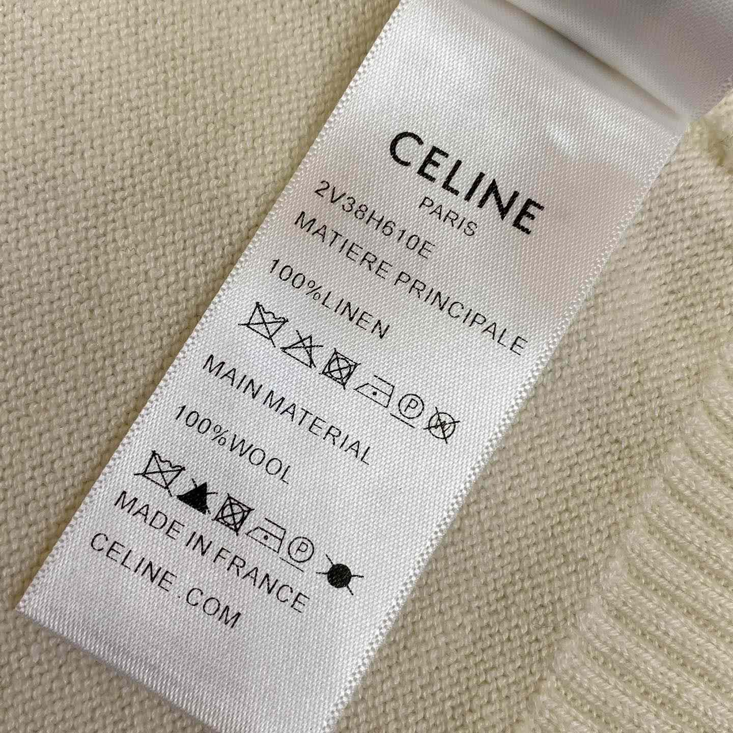 Celine Pull Sans Manches Triomphe 'Ecru/Blue/Red' - EUR FASHION