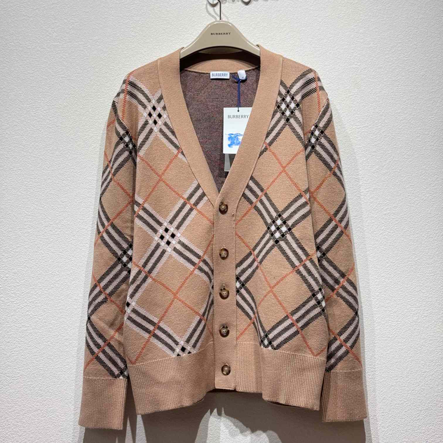 Burberry Check Wool Mohair Blend Cardigan   - EUR FASHION