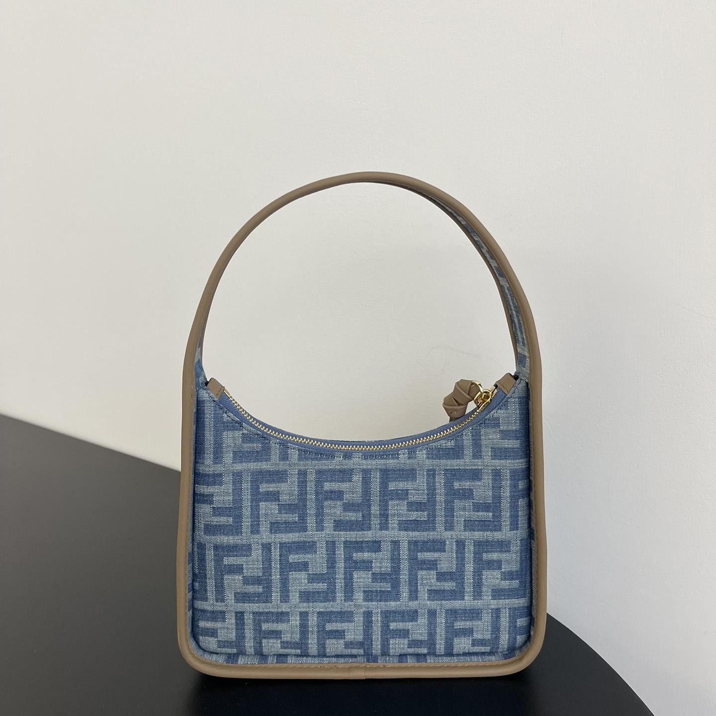 Fendi Mini Fendessence Light Blue FF Denim Fabric Mini Bag - EUR FASHION