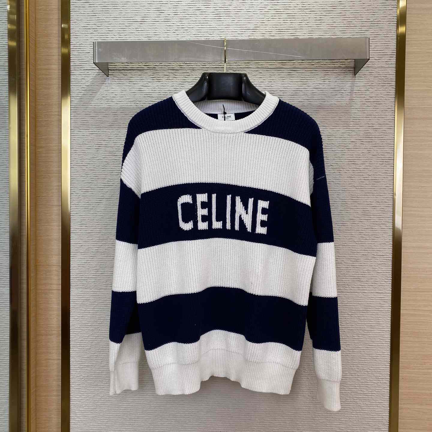 Celine Oversized Sweater In Striped Cotton - EUR FASHION