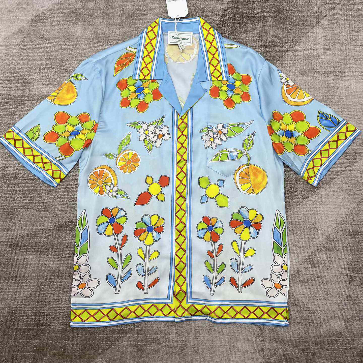 Casablanca Cuban Collar Short-Sleeve Shirt 'Yoruba Flowers'   CA3486 - EUR FASHION