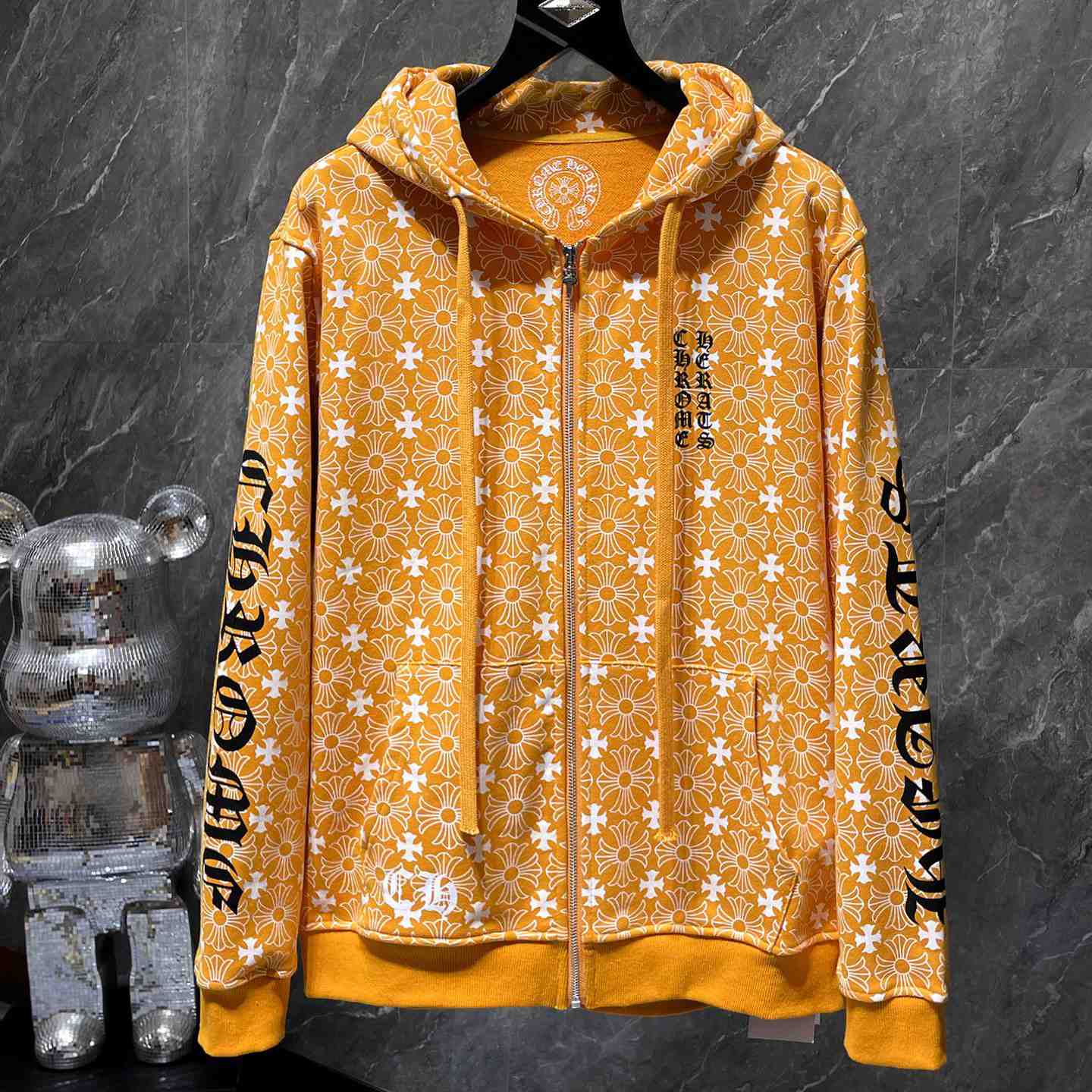 Chrome Hearts Horseshoe Zip Up Hoodie "Motif Orange" - EUR FASHION