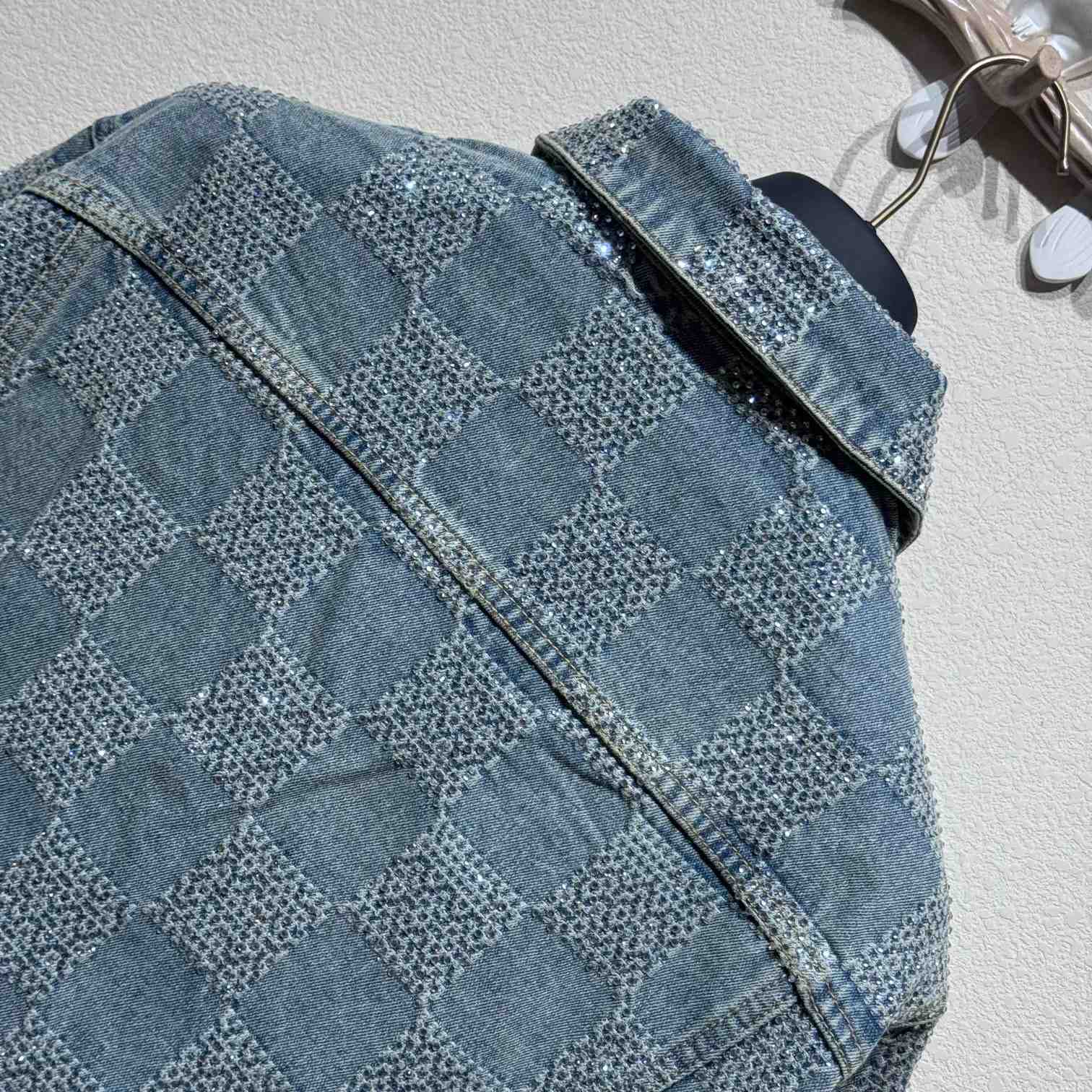 Louis Vuitton Embellished Damier Denim Jacket  1AFWXC - EUR FASHION