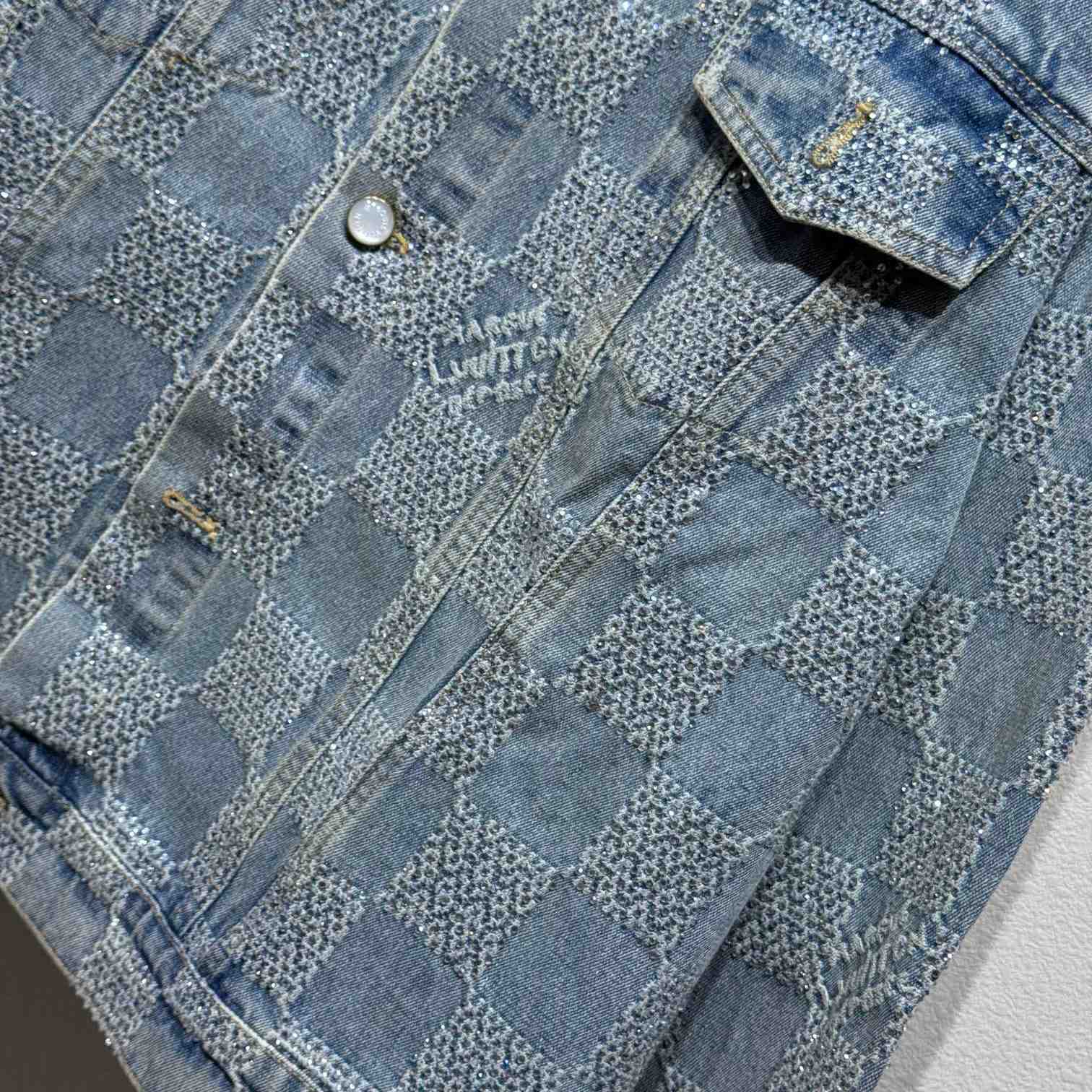 Louis Vuitton Embellished Damier Denim Jacket  1AFWXC - EUR FASHION