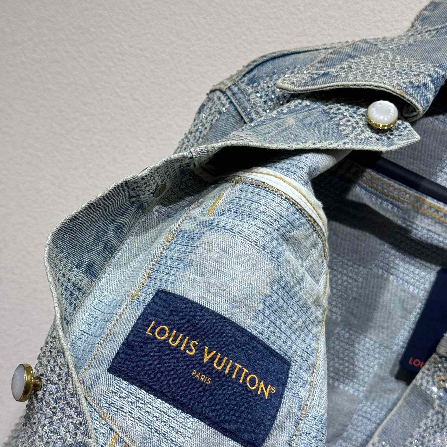 Louis Vuitton Embellished Damier Denim Jacket  1AFWXC - EUR FASHION