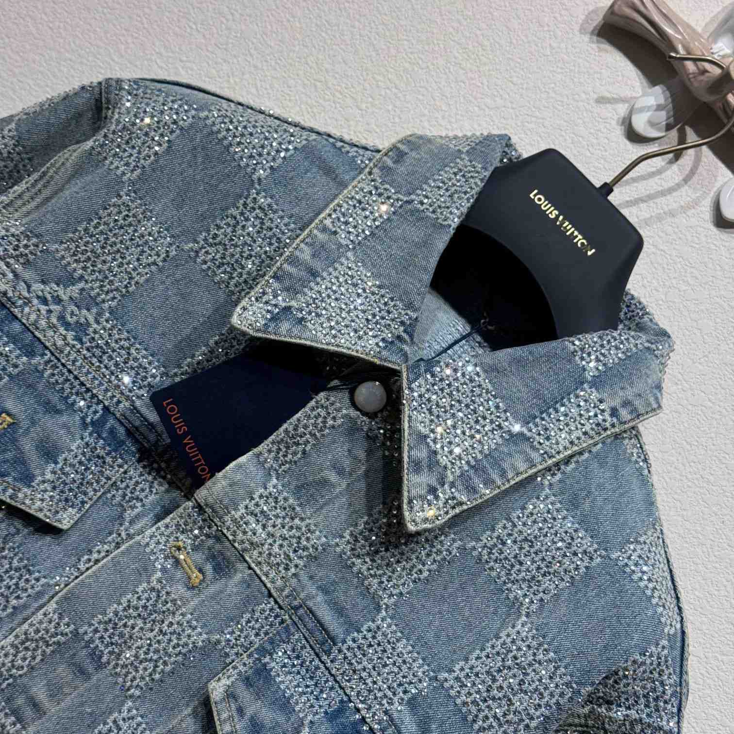 Louis Vuitton Embellished Damier Denim Jacket  1AFWXC - EUR FASHION