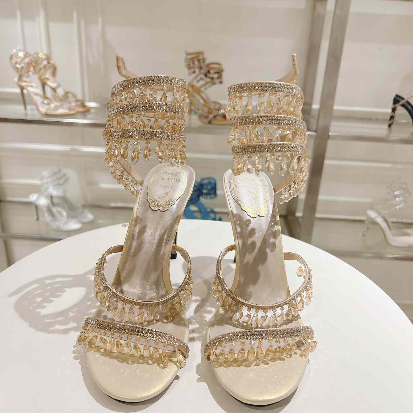 Rene Caovilla Natural Chandelier Sandals - EUR FASHION