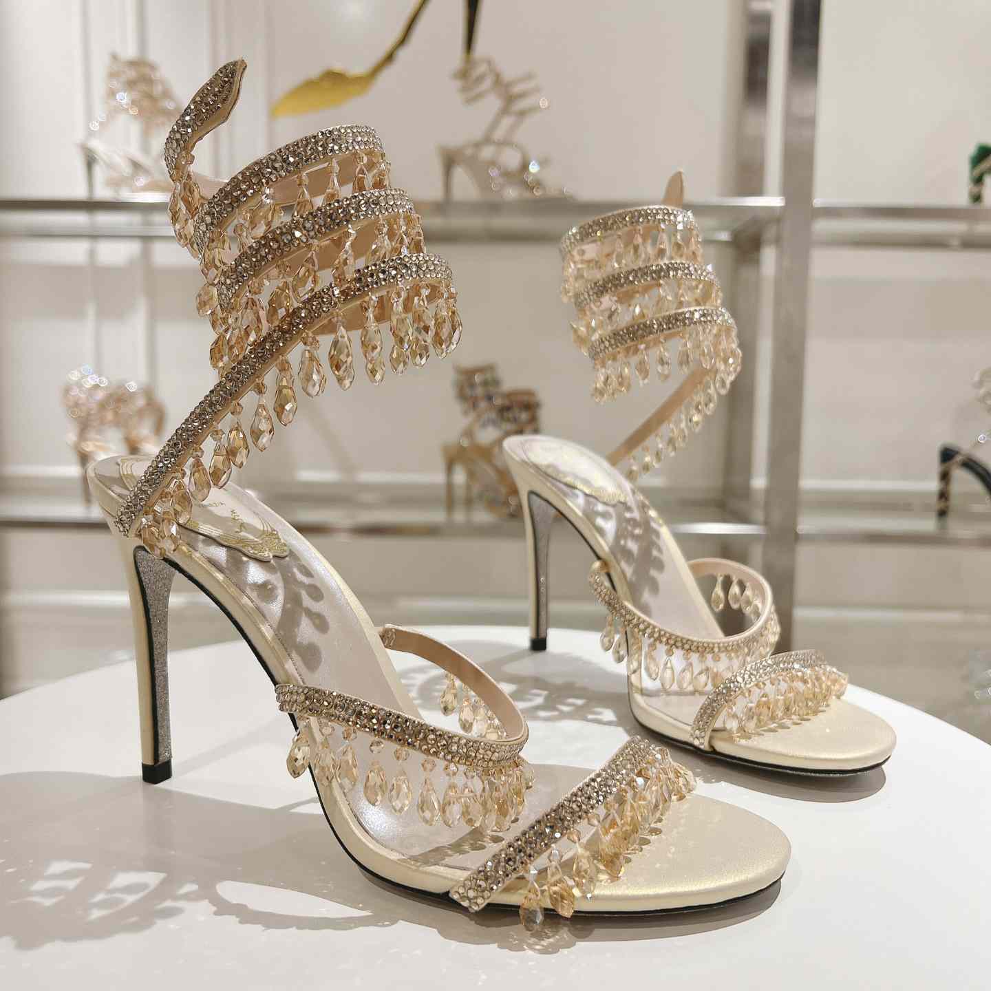 Rene Caovilla Natural Chandelier Sandals - EUR FASHION