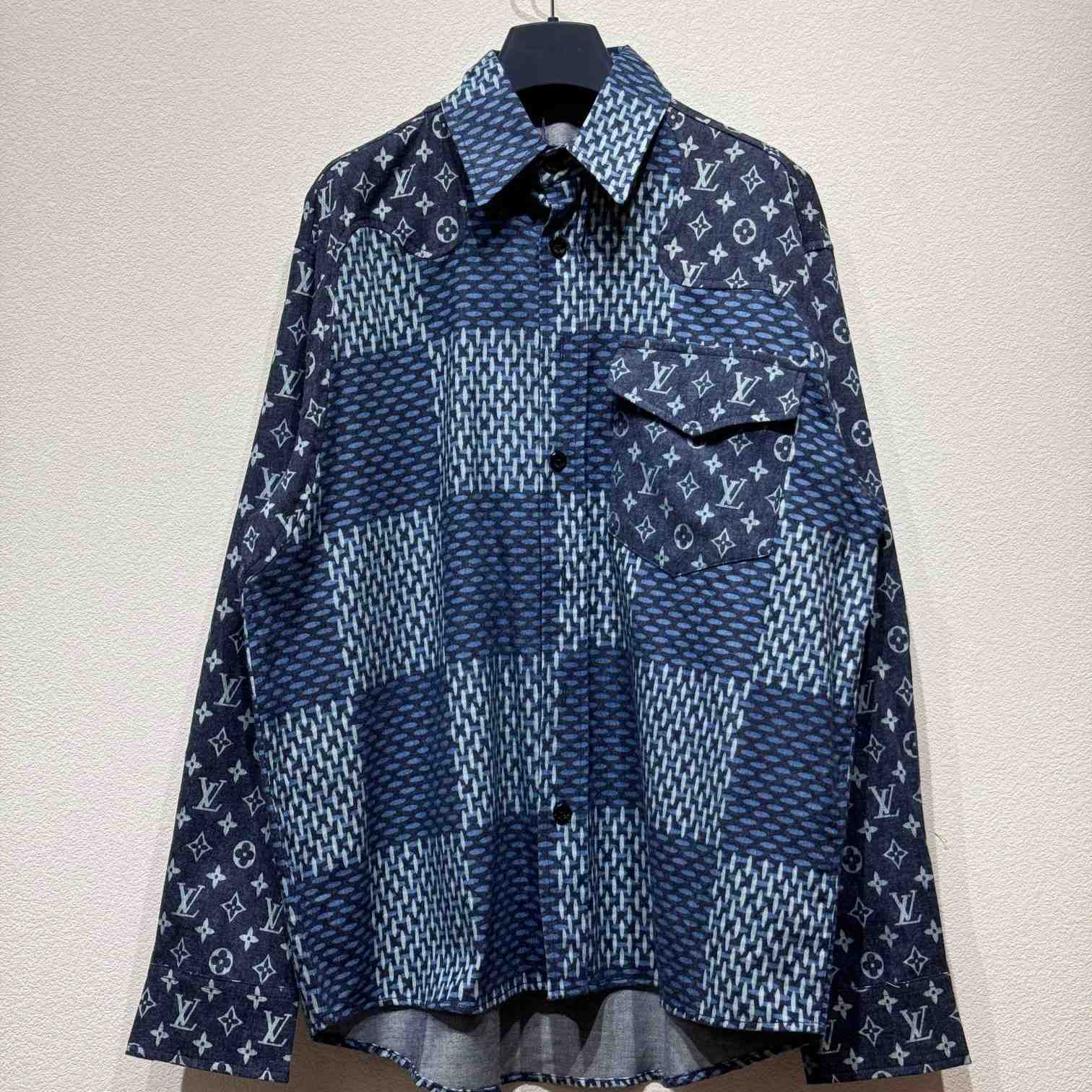 Louis Vuitton x Nigo MNGM Waves Giant Damier Flannel Shirt - EUR FASHION