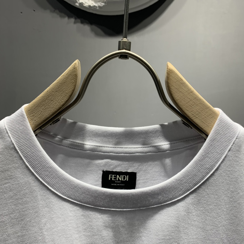 Fendi White Cotton T-shirt - EUR FASHION