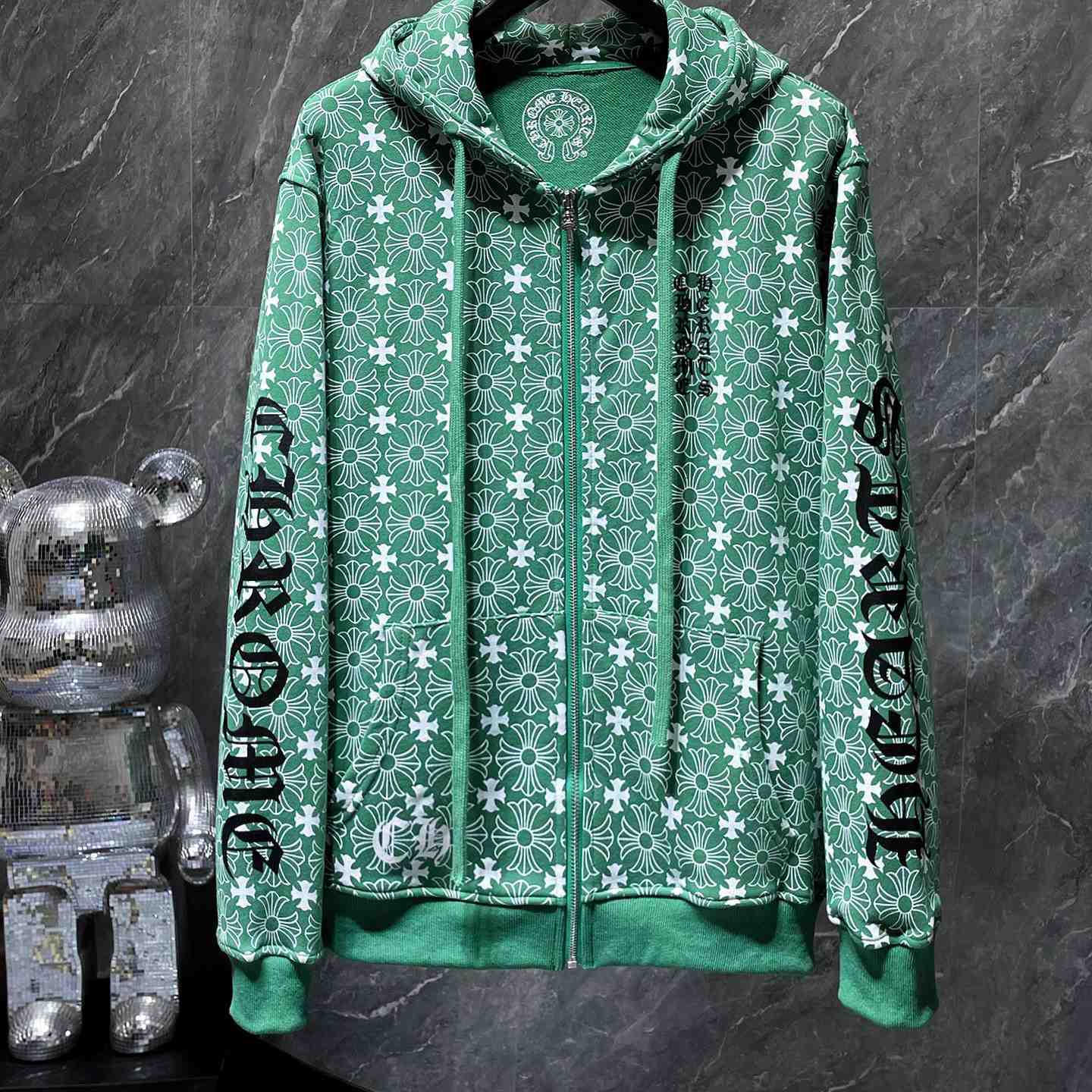 Chrome Hearts Horseshoe Zip Up Hoodie "Motif Green" - EUR FASHION