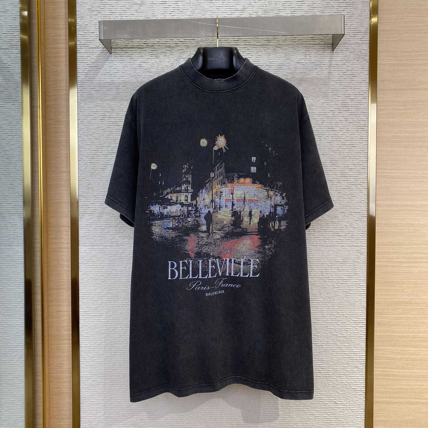 Balenciaga Belleville T-Shirt Oversized In Washed Faded Black - EUR FASHION