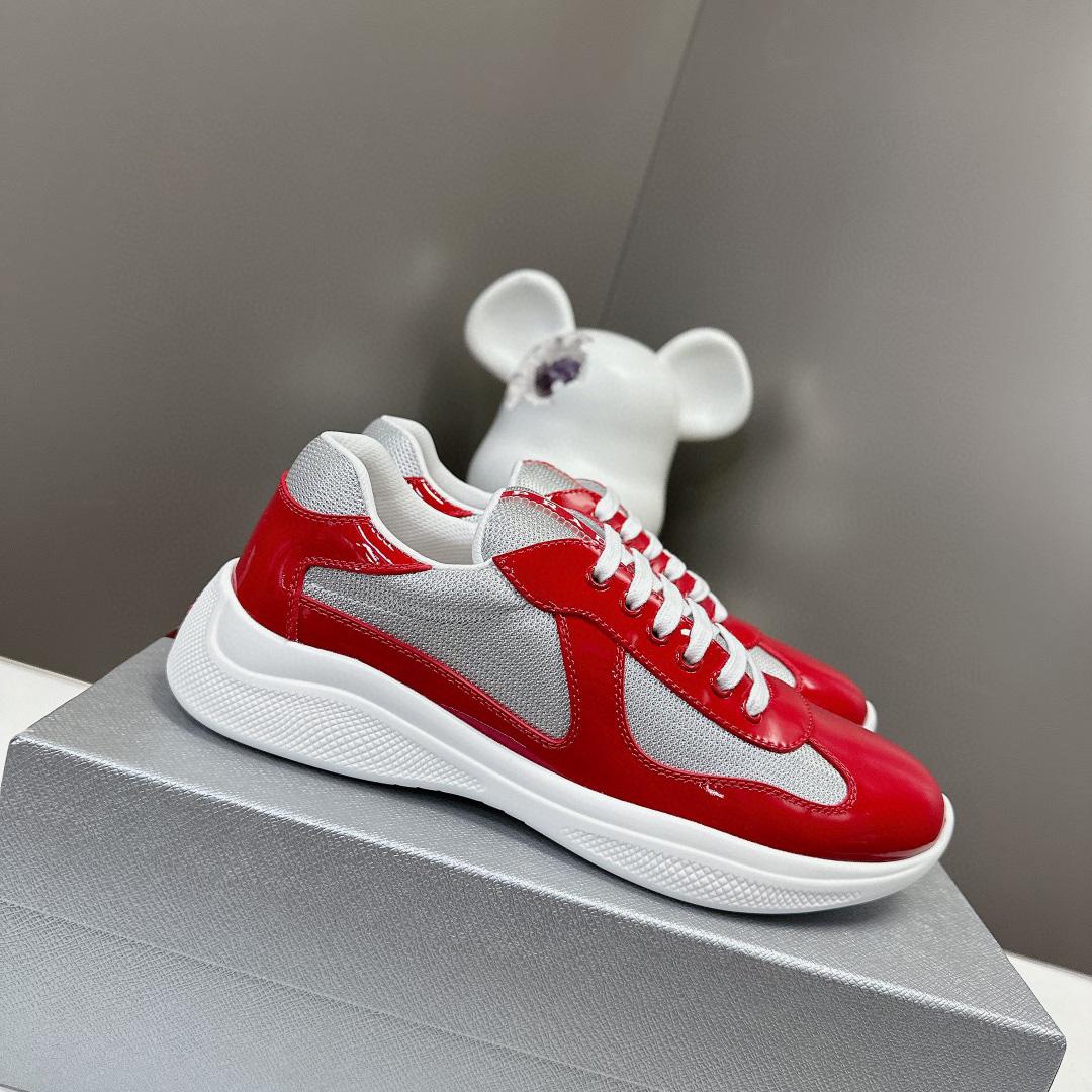 Prada Patent Leather And Technical Fabric Prada America's Cup Sneakers - EUR FASHION