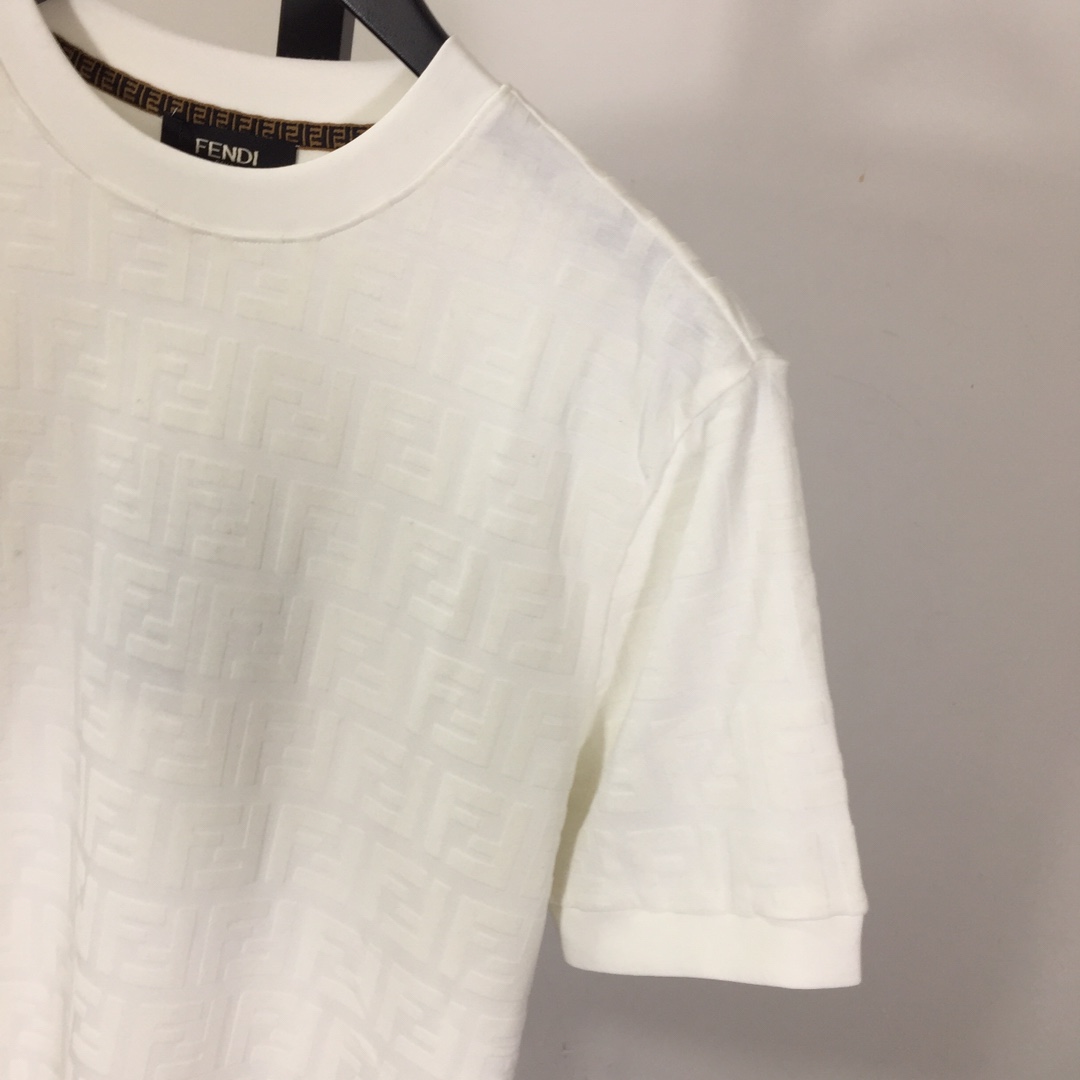 Fendi T-shirt In White Piqué - EUR FASHION