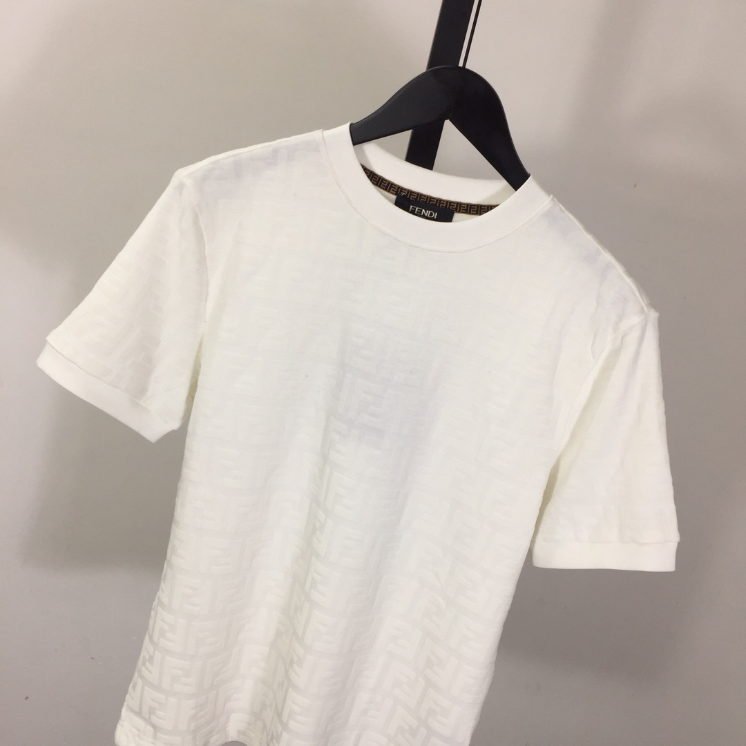 Fendi T-shirt In White Piqué - EUR FASHION