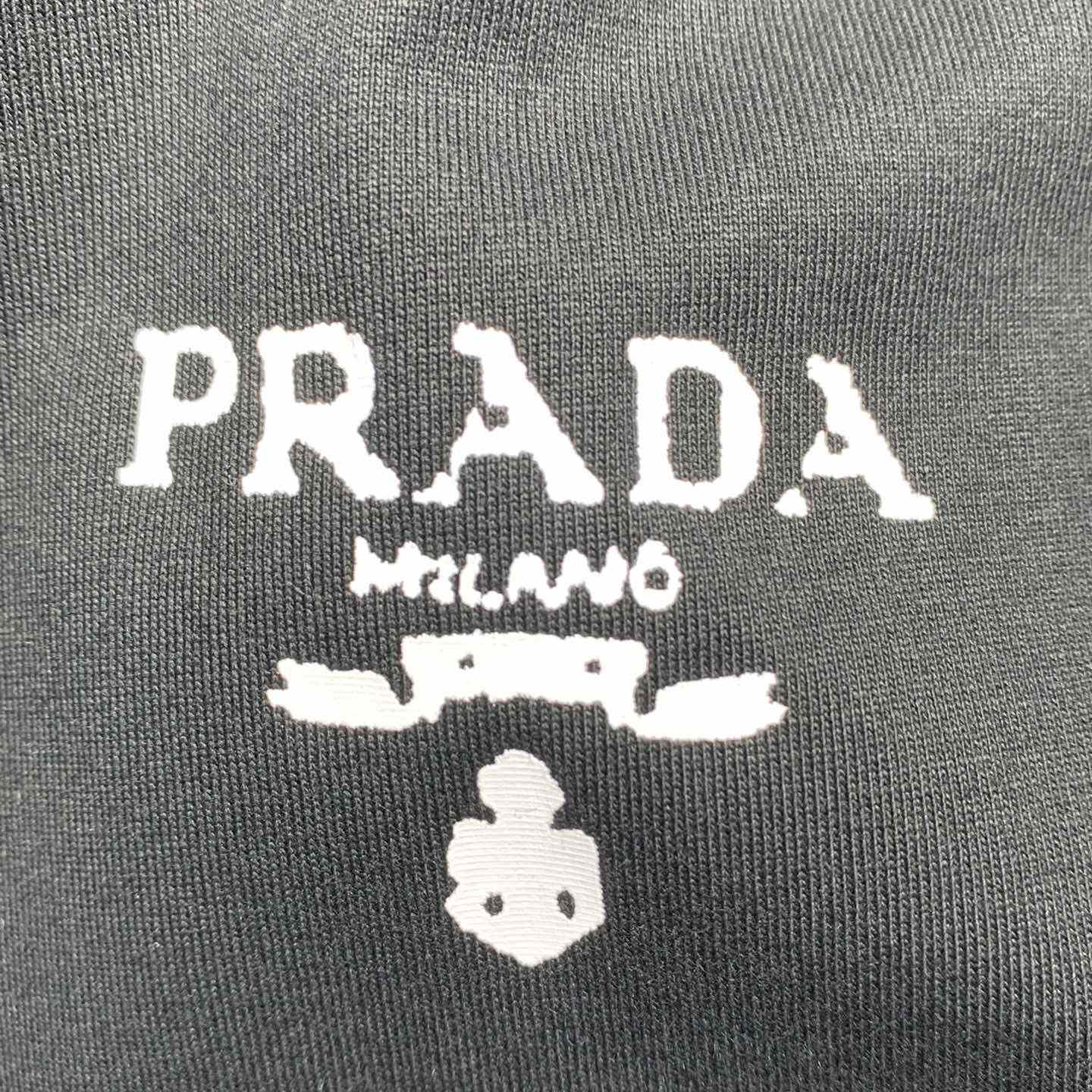 Prada Cotton T-Shirt With Re-Nylon Details - EUR FASHION