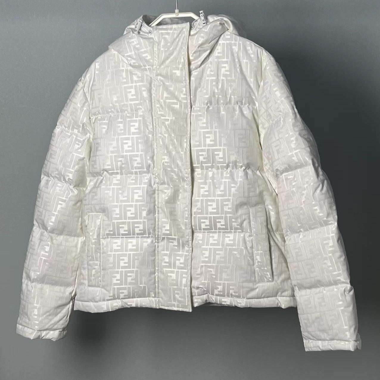 Fendi White Tech Fabric Down Jacket - EUR FASHION