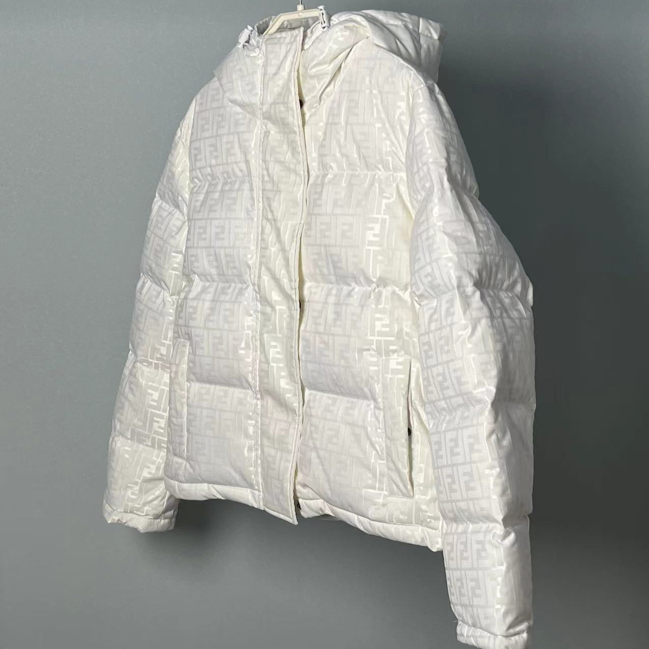 Fendi White Tech Fabric Down Jacket - EUR FASHION